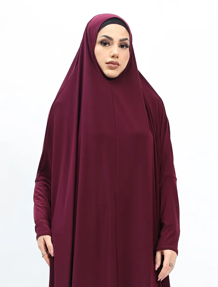 Plum Jersey Jilbab